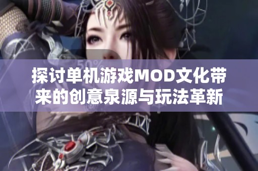 探讨单机游戏MOD文化带来的创意泉源与玩法革新