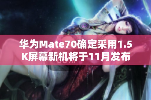 华为Mate70确定采用1.5K屏幕新机将于11月发布