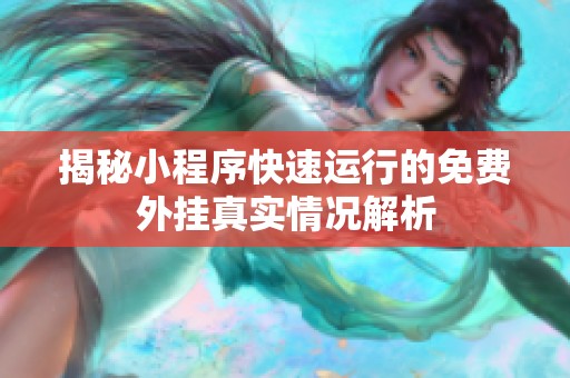 揭秘小程序快速运行的免费外挂真实情况解析