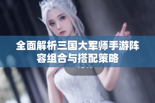 全面解析三国大军师手游阵容组合与搭配策略
