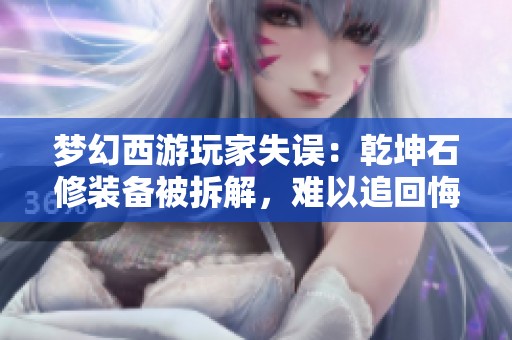 梦幻西游玩家失误：乾坤石修装备被拆解，难以追回悔恨不已