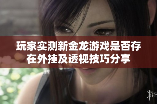 玩家实测新金龙游戏是否存在外挂及透视技巧分享