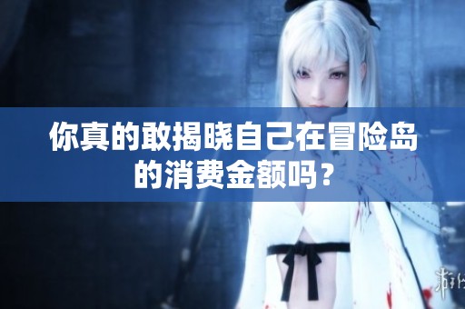 你真的敢揭晓自己在冒险岛的消费金额吗？
