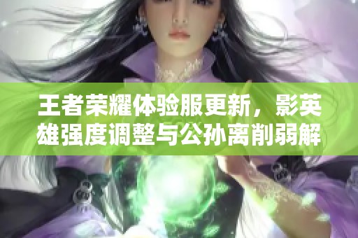 王者荣耀体验服更新，影英雄强度调整与公孙离削弱解析