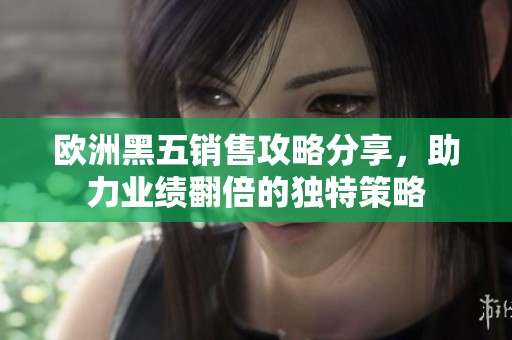 欧洲黑五销售攻略分享，助力业绩翻倍的独特策略