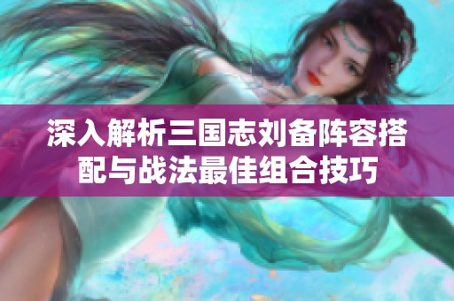深入解析三国志刘备阵容搭配与战法最佳组合技巧