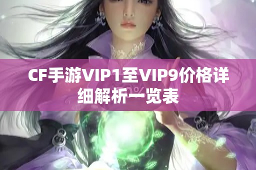 CF手游VIP1至VIP9价格详细解析一览表