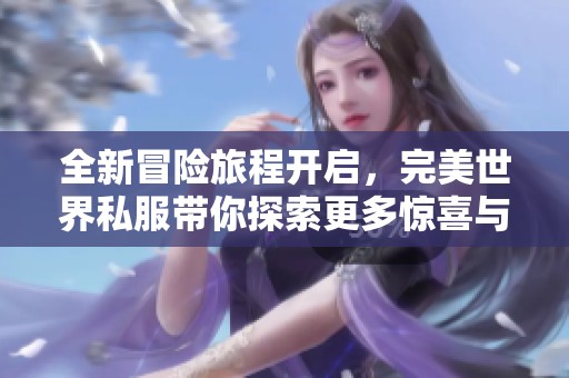 全新冒险旅程开启，完美世界私服带你探索更多惊喜与刺激！