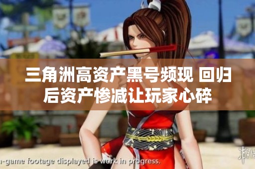三角洲高资产黑号频现 回归后资产惨减让玩家心碎