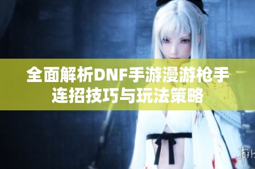 全面解析DNF手游漫游枪手连招技巧与玩法策略