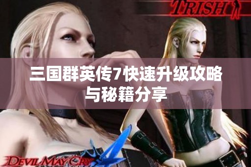 三国群英传7快速升级攻略与秘籍分享
