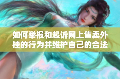 如何举报和起诉网上售卖外挂的行为并维护自己的合法权益