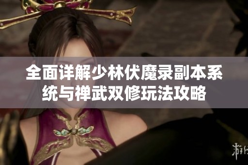 全面详解少林伏魔录副本系统与禅武双修玩法攻略