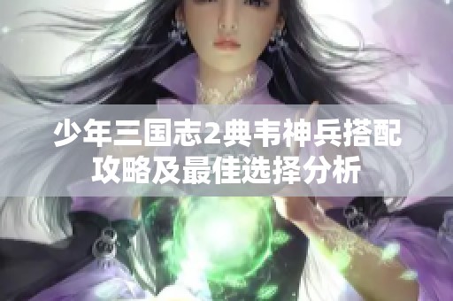 少年三国志2典韦神兵搭配攻略及最佳选择分析