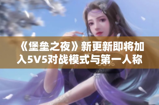 《堡垒之夜》新更新即将加入5V5对战模式与第一人称视角