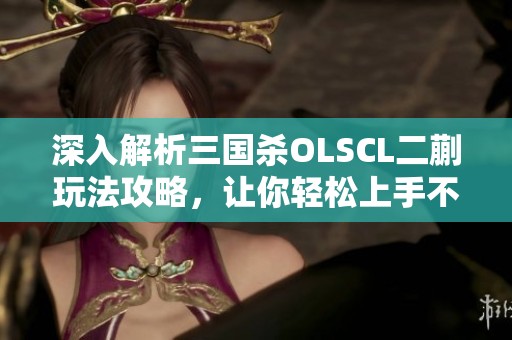 深入解析三国杀OLSCL二蒯玩法攻略，让你轻松上手不再难