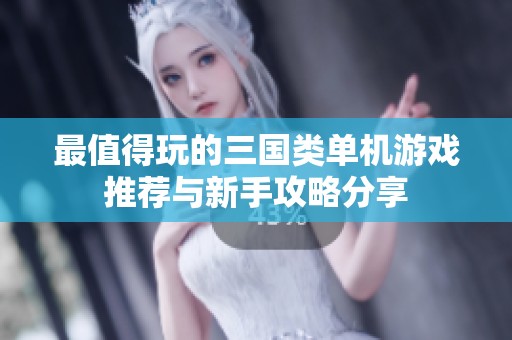 最值得玩的三国类单机游戏推荐与新手攻略分享