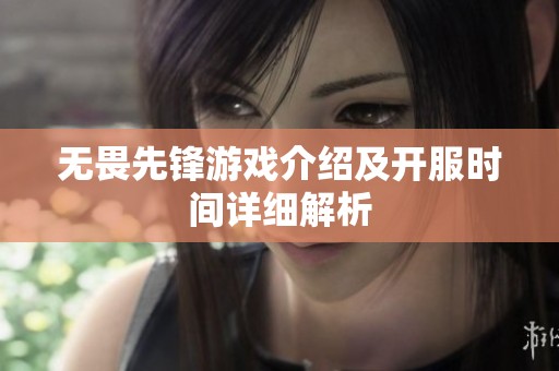无畏先锋游戏介绍及开服时间详细解析