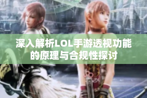 深入解析LOL手游透视功能的原理与合规性探讨