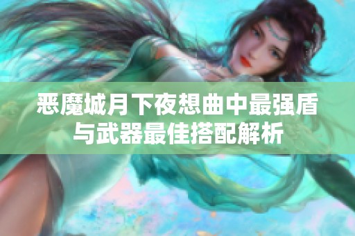 恶魔城月下夜想曲中最强盾与武器最佳搭配解析