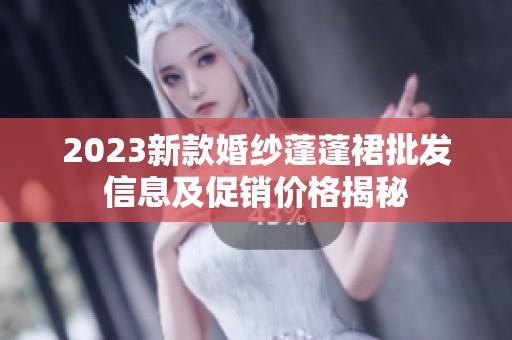 2023新款婚纱蓬蓬裙批发信息及促销价格揭秘