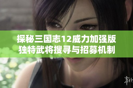 探秘三国志12威力加强版独特武将搜寻与招募机制