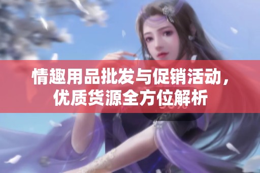 情趣用品批发与促销活动，优质货源全方位解析
