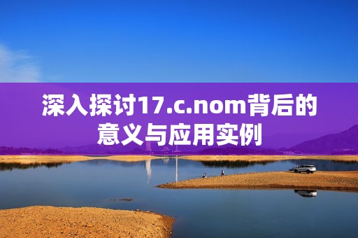 深入探讨17.c.nom背后的意义与应用实例